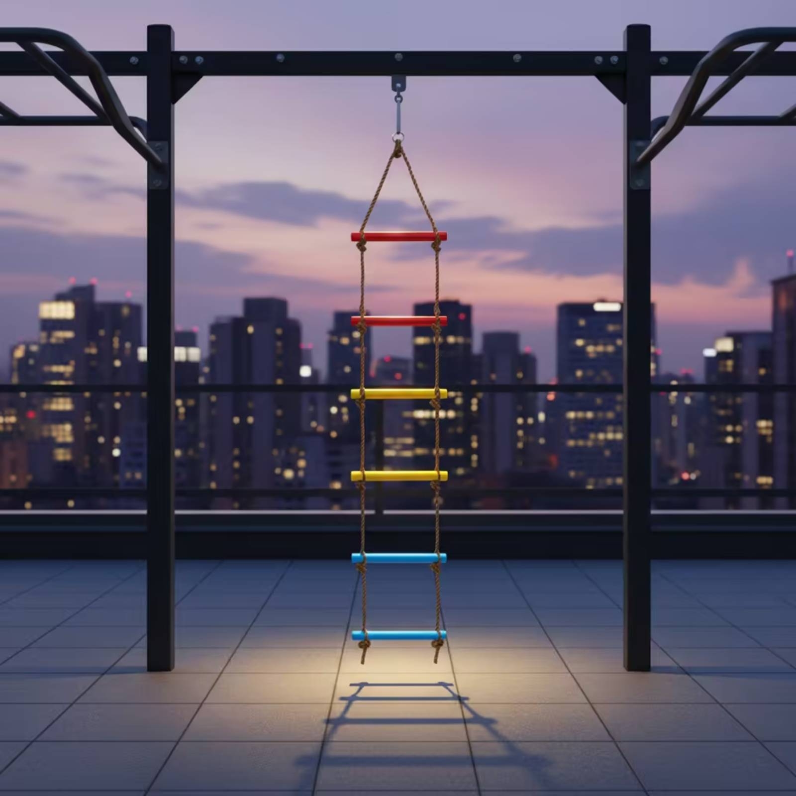 Rope Climb - Climbing Rope Ladder with Plastic Rungs