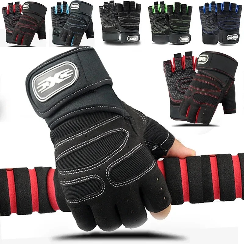 Weightlifting Gloves - Men Women Fingerless Workout Gloves with