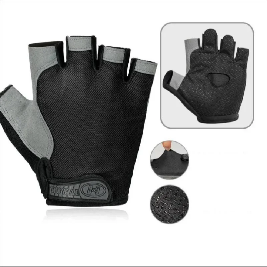 Weightlifting Gloves - Gym Gloves Fingerless Gloves Anti-Slip Shock-Absorbing