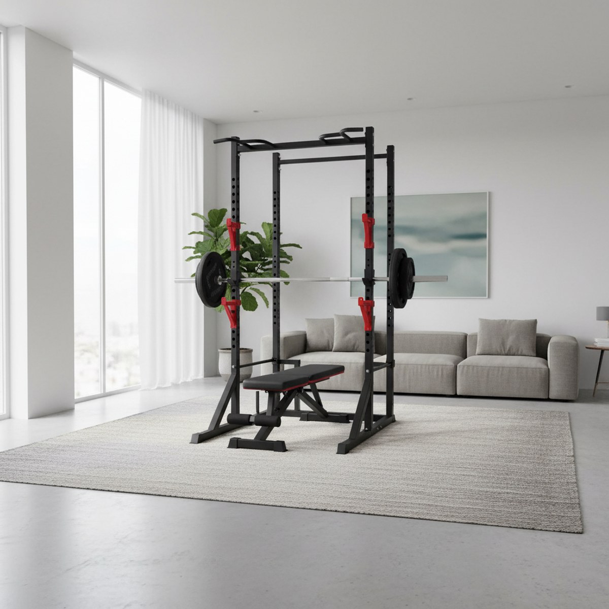 Adjustable Power Rack with Pul - Pull Up Bar 评论和价格