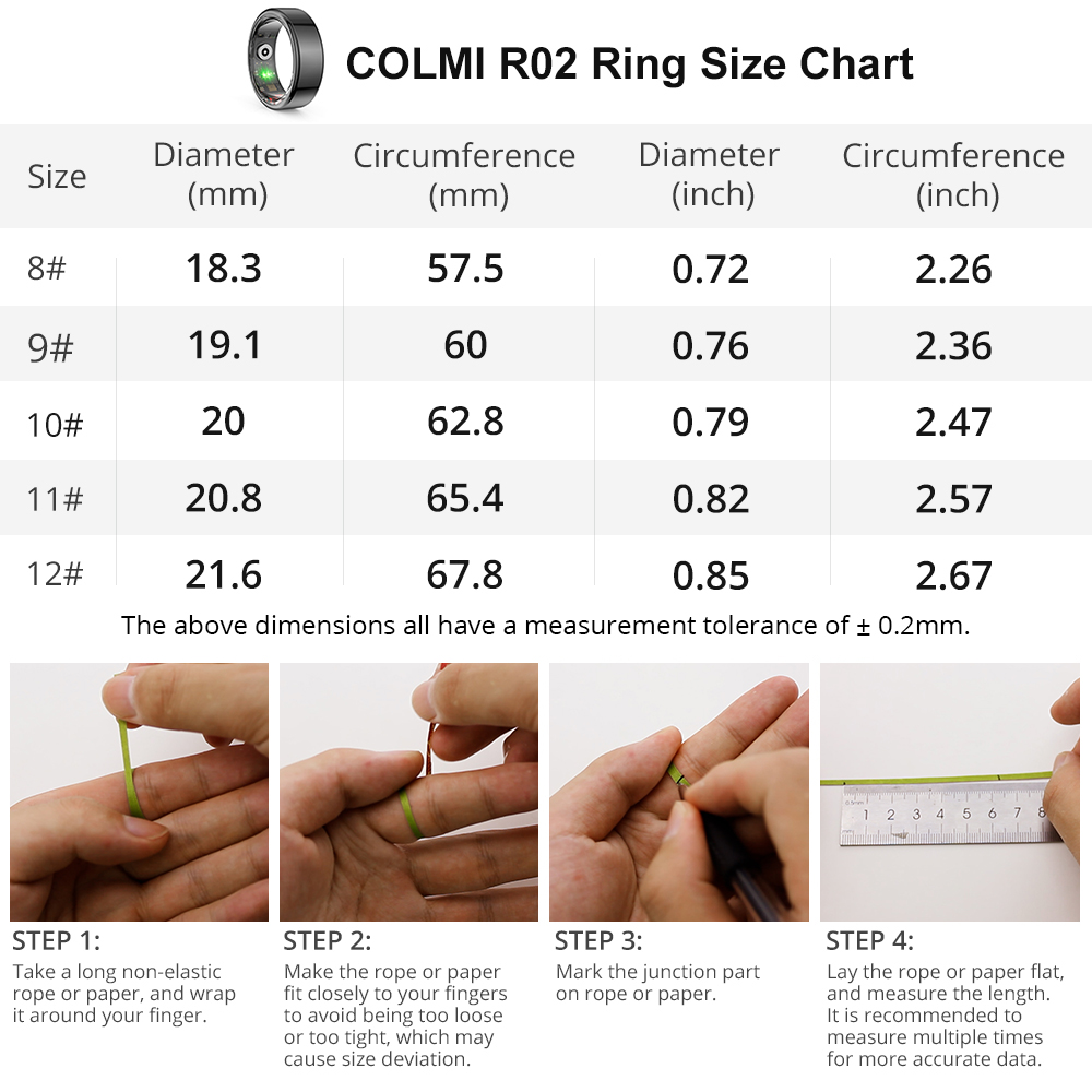[2024 ] COLMI R02 Smart Ring M - Gymnastic Ring 评论和价格
