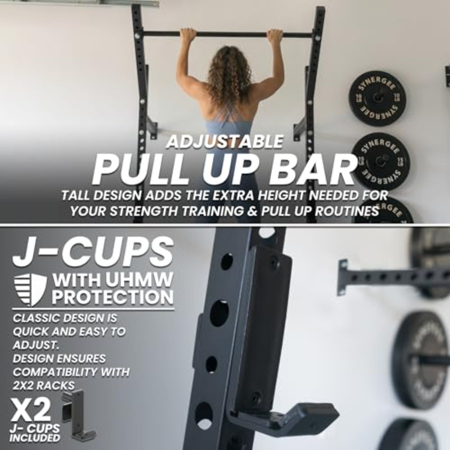 Wall Mounted Squat Rack for ho - Pull Up Bar 评论和价格