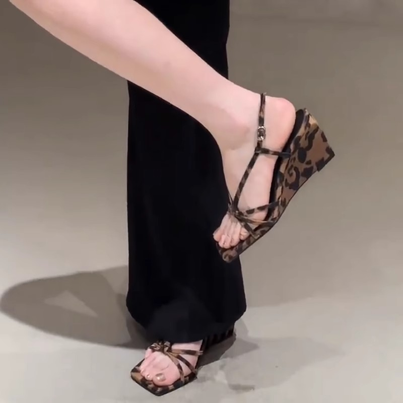 Leopard Wedge Sandals Summer N - Crossfit Belt 评论和价格
