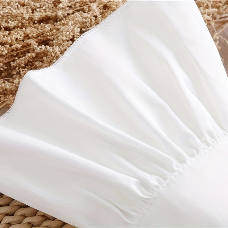2pcs Ruffles Simple White Cuff - Wrist Wraps 评论和价格