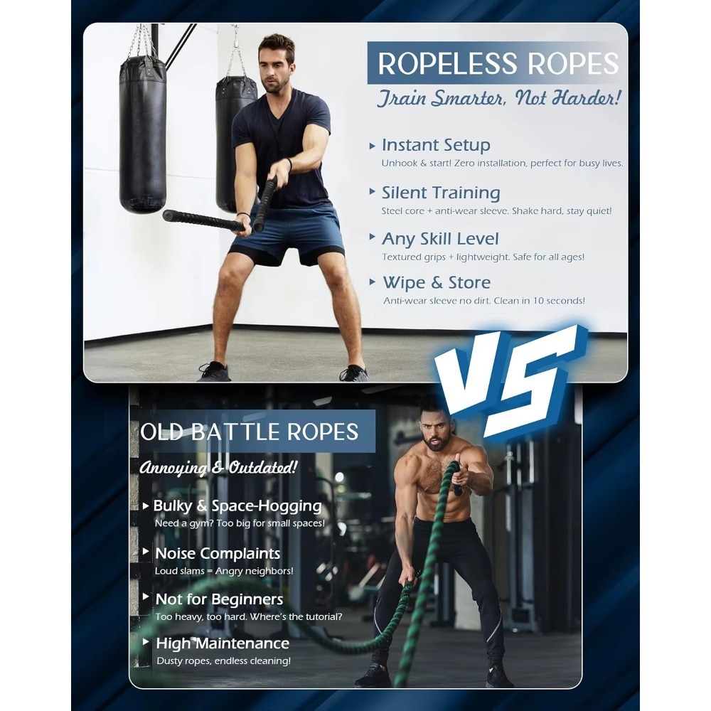 Ropeless Battle Ropes for Home - Gymnastic Ring 评论和价格