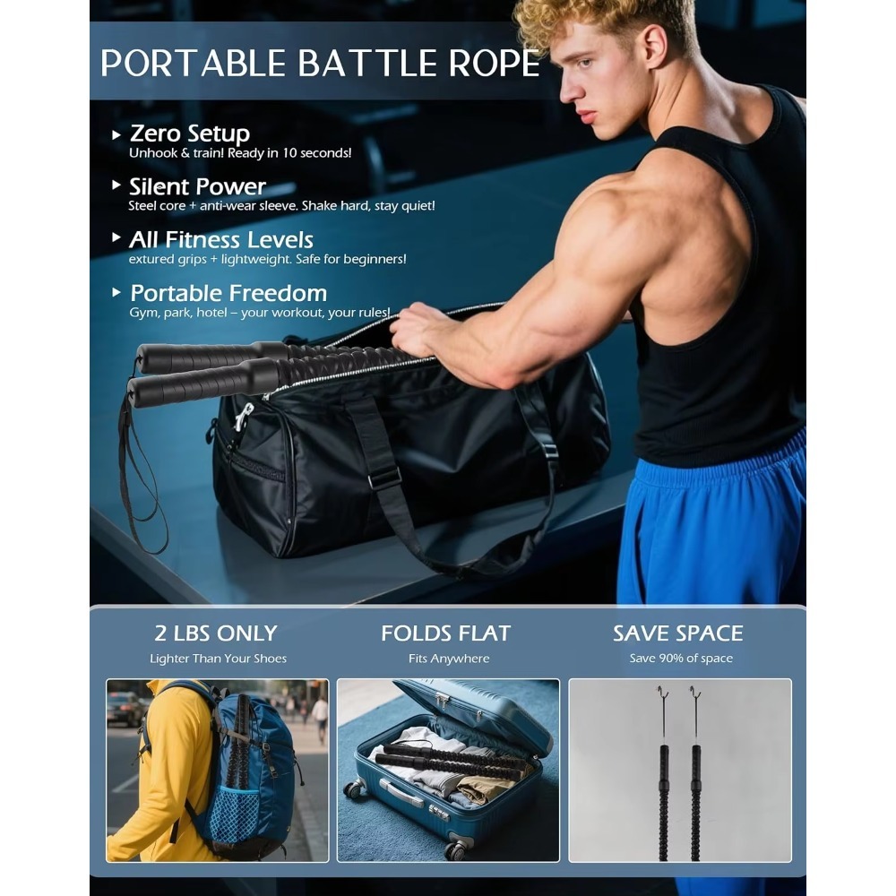 Ropeless Battle Ropes for Home - Gymnastic Ring 评论和价格
