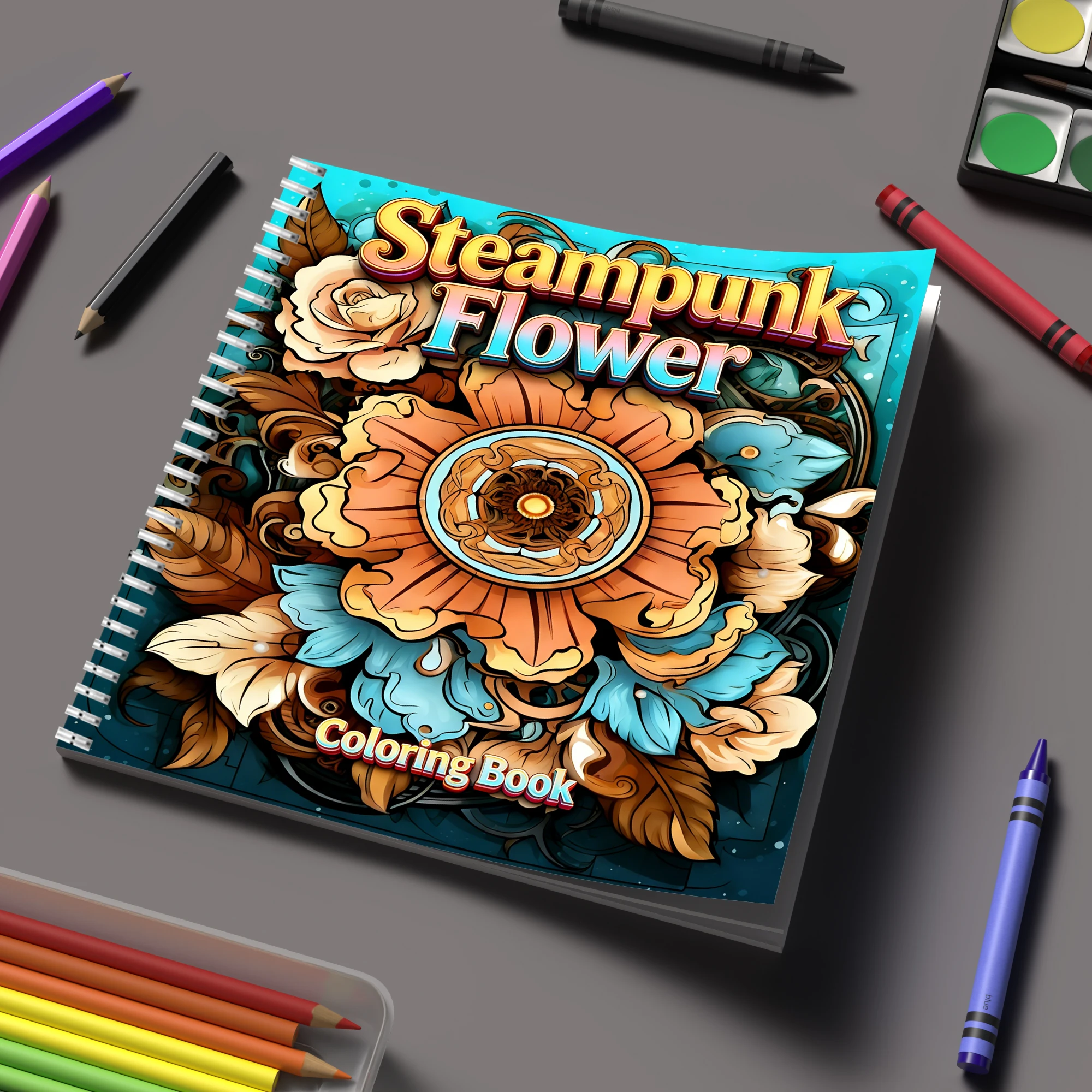 Coloring Book Steampunk Flower - Chalk Bag 评论和价格