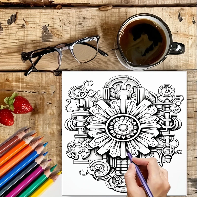 Coloring Book Steampunk Flower - Chalk Bag 评论和价格