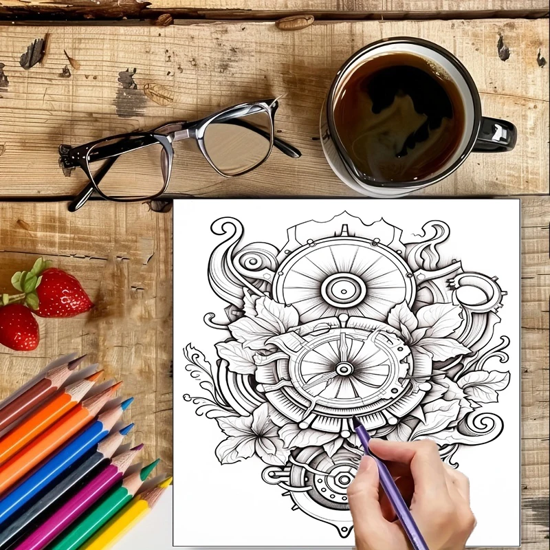 Coloring Book Steampunk Flower - Chalk Bag 评论和价格