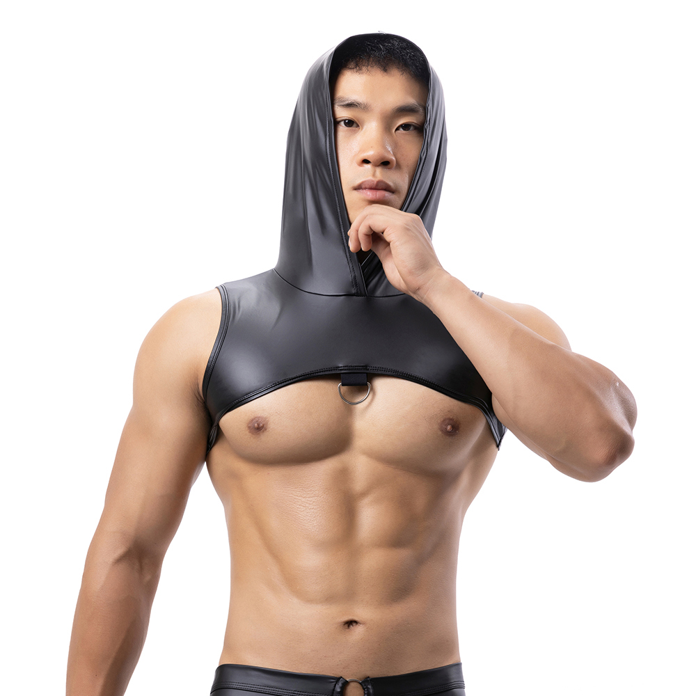 Men Faux Leather Hooded Fitnes - Gymnastic Ring 评论和价格