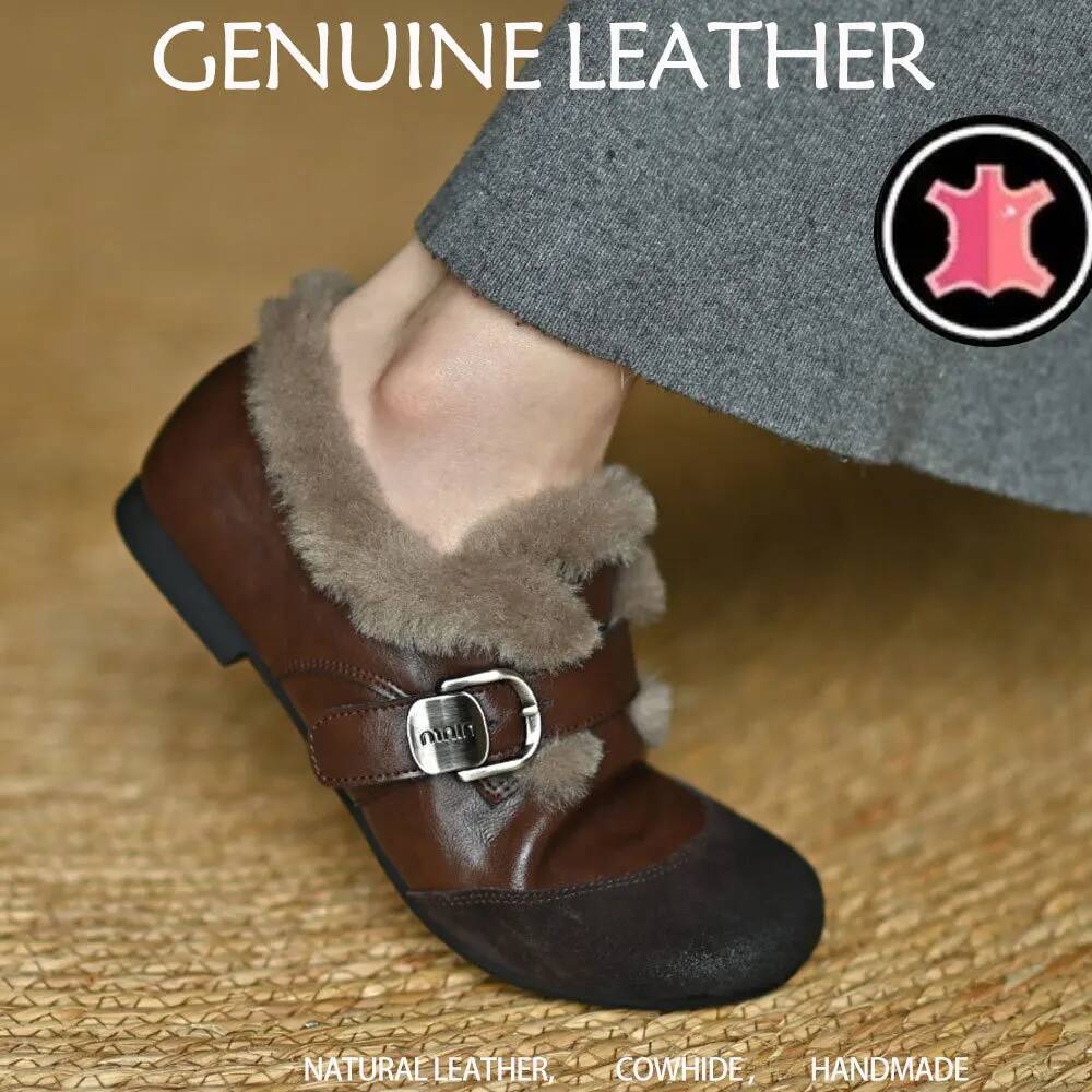 Fur Women's Loafers Leather Su - Crossfit Belt 评论和价格