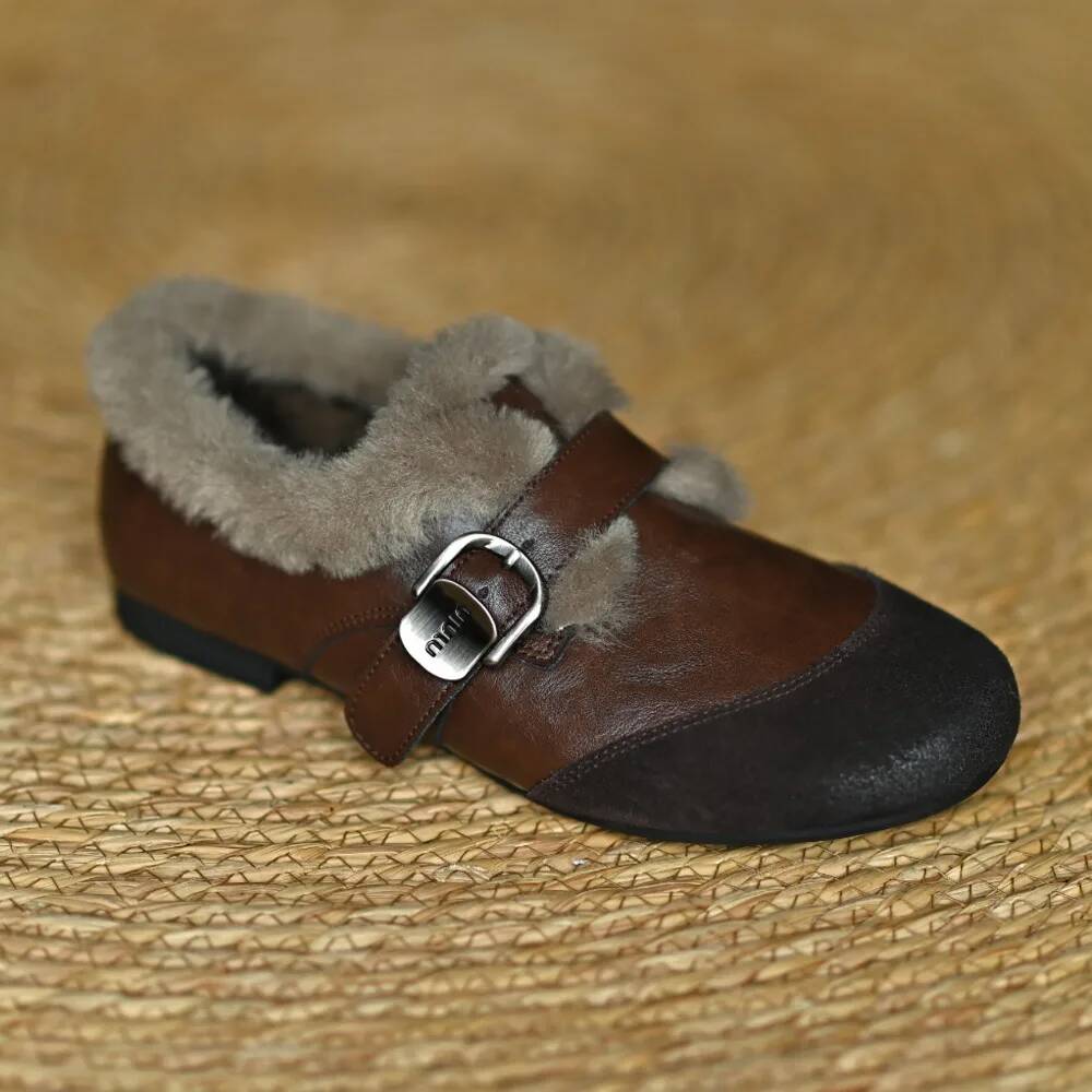 Fur Women's Loafers Leather Su - Crossfit Belt 评论和价格