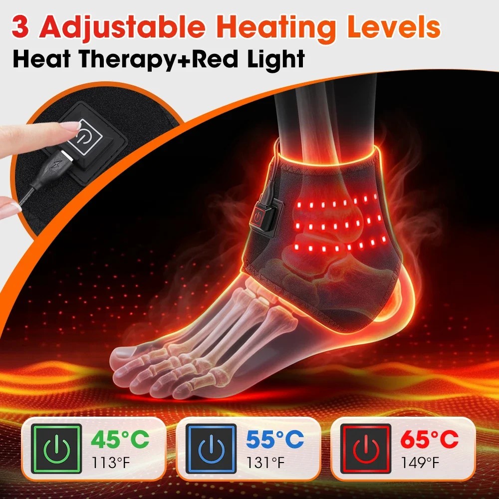 Heating Ankle Wrap with Red Li - Wrist Wraps 评论和价格